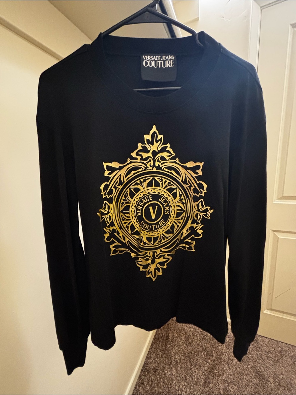 Versace Jeans Couture Black top with Gold Medallion
